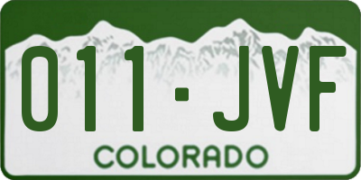 CO license plate 011JVF