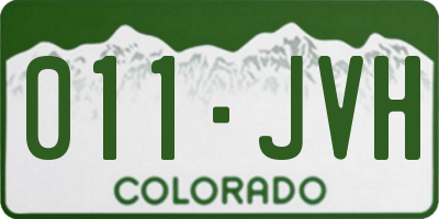 CO license plate 011JVH