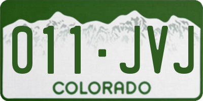 CO license plate 011JVJ