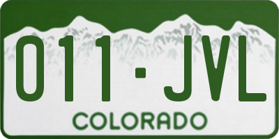 CO license plate 011JVL