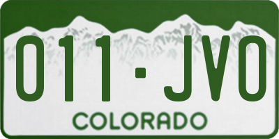 CO license plate 011JVO