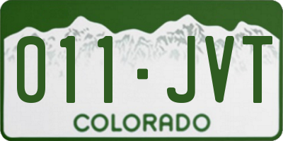 CO license plate 011JVT