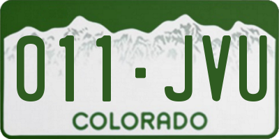 CO license plate 011JVU