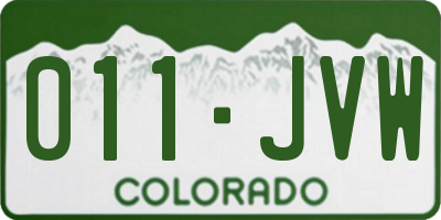 CO license plate 011JVW