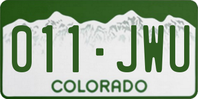 CO license plate 011JWU
