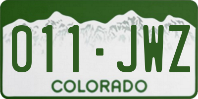 CO license plate 011JWZ