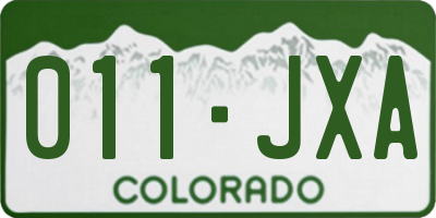 CO license plate 011JXA