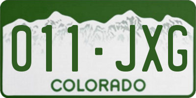 CO license plate 011JXG