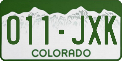 CO license plate 011JXK