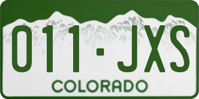 CO license plate 011JXS