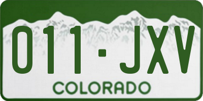 CO license plate 011JXV
