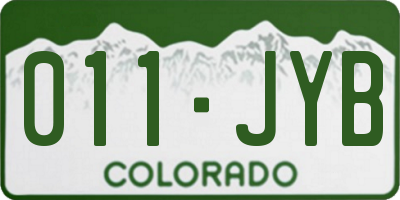 CO license plate 011JYB