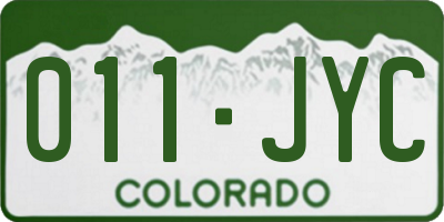 CO license plate 011JYC
