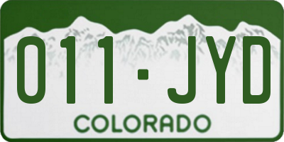 CO license plate 011JYD