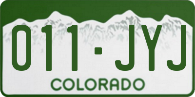 CO license plate 011JYJ