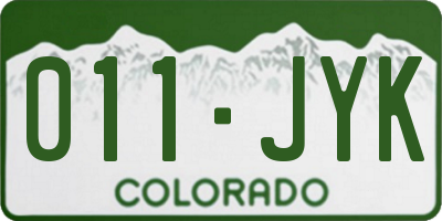 CO license plate 011JYK