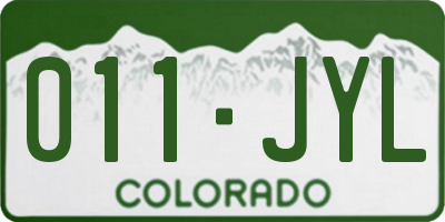 CO license plate 011JYL