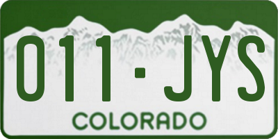 CO license plate 011JYS