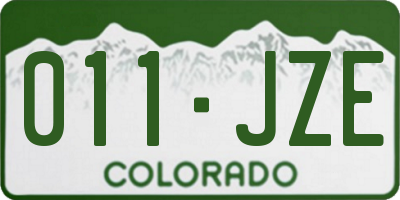 CO license plate 011JZE