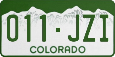 CO license plate 011JZI