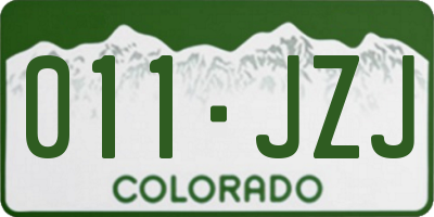 CO license plate 011JZJ