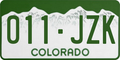 CO license plate 011JZK
