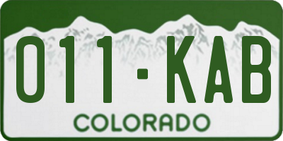 CO license plate 011KAB