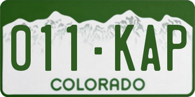 CO license plate 011KAP