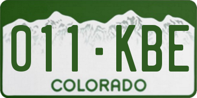 CO license plate 011KBE