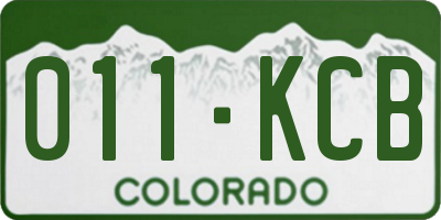 CO license plate 011KCB