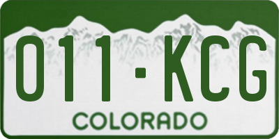 CO license plate 011KCG