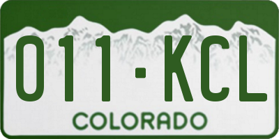 CO license plate 011KCL
