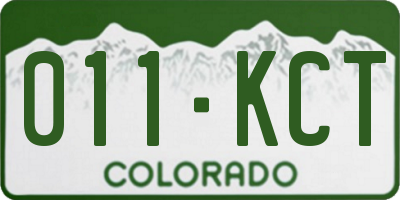 CO license plate 011KCT
