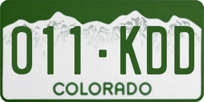 CO license plate 011KDD