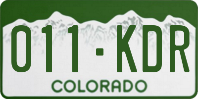 CO license plate 011KDR