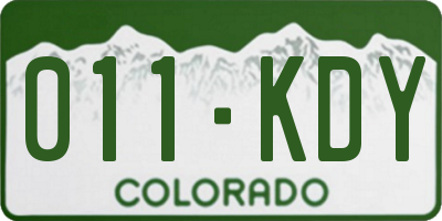 CO license plate 011KDY
