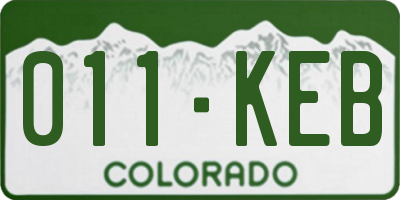CO license plate 011KEB