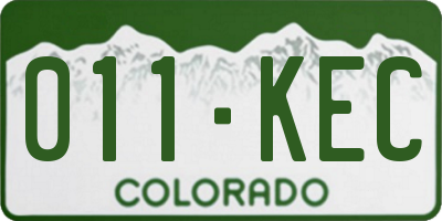 CO license plate 011KEC