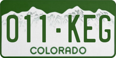 CO license plate 011KEG