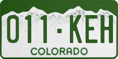 CO license plate 011KEH
