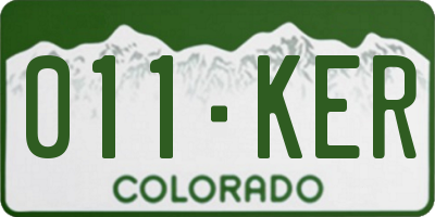 CO license plate 011KER