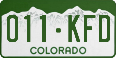 CO license plate 011KFD
