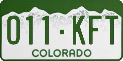 CO license plate 011KFT