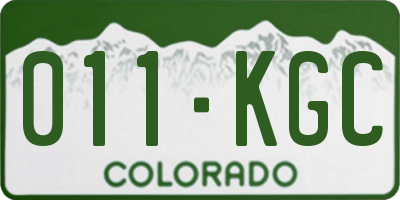 CO license plate 011KGC