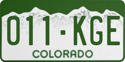 CO license plate 011KGE