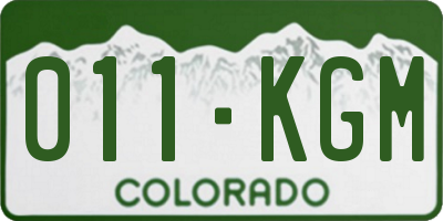 CO license plate 011KGM