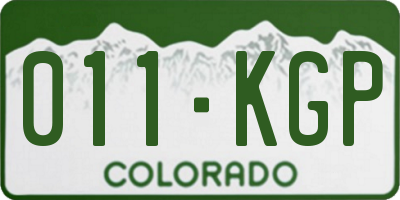 CO license plate 011KGP