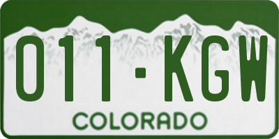 CO license plate 011KGW