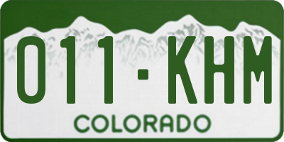 CO license plate 011KHM