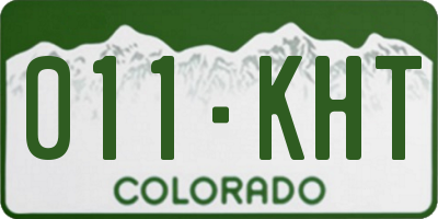 CO license plate 011KHT